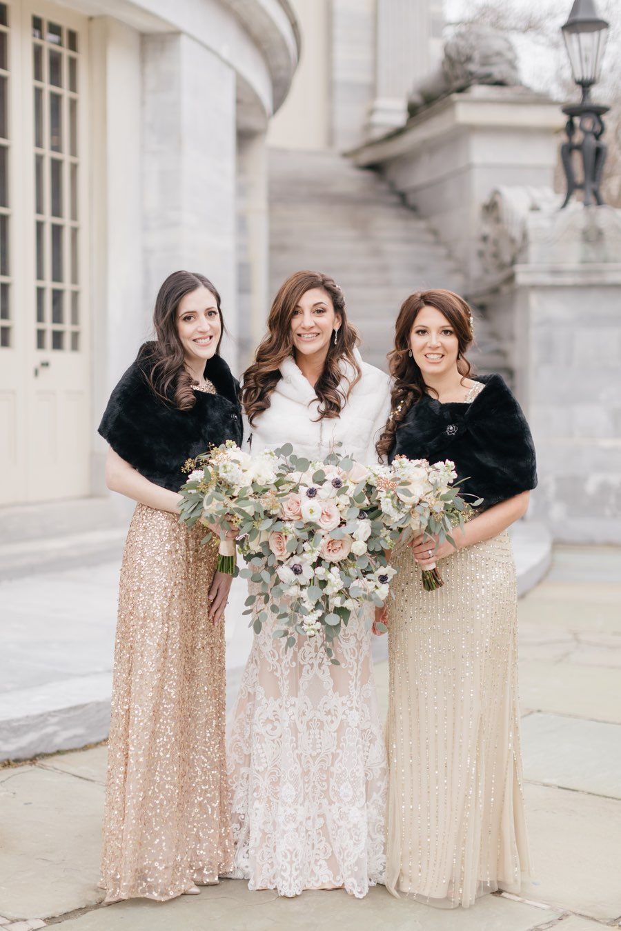 gold-sequin-bridesmaid-dresses-winter