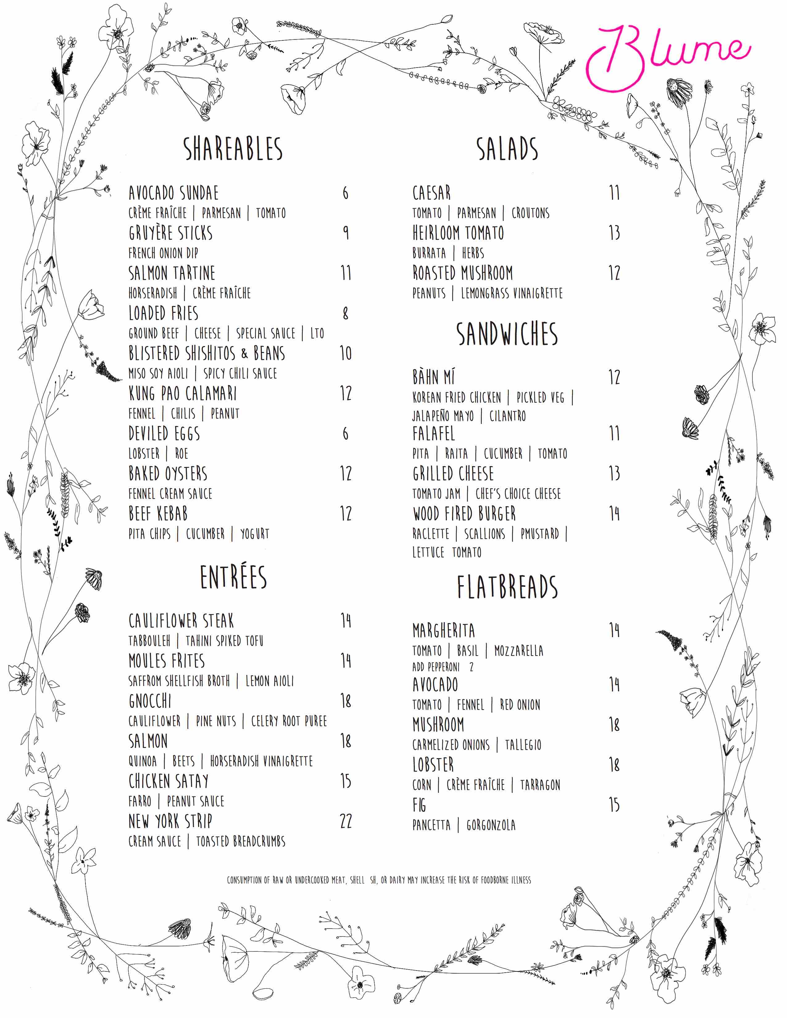 blume rittenhouse philadelphia bar restaurant menu