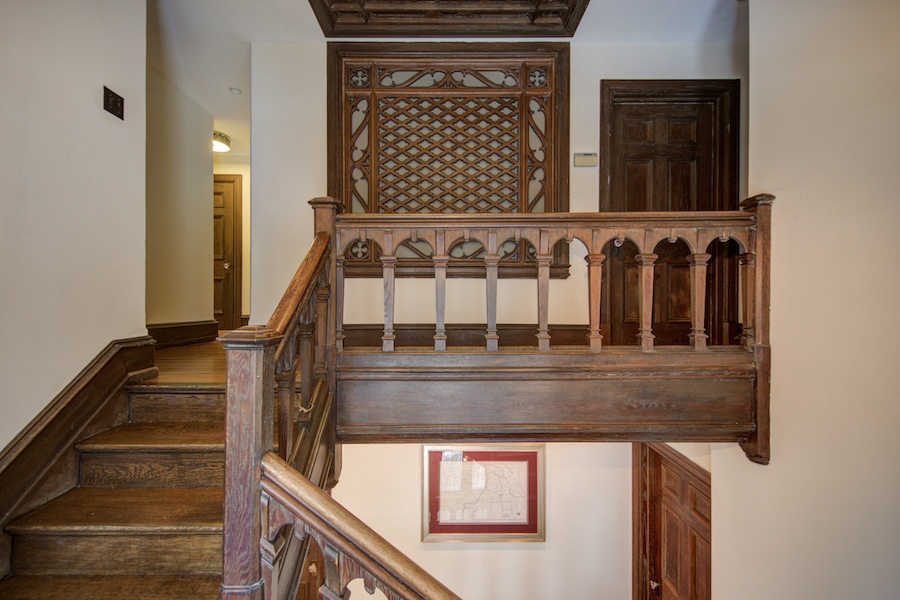 house for sale chestnut hill tudor revival third-floor hallway