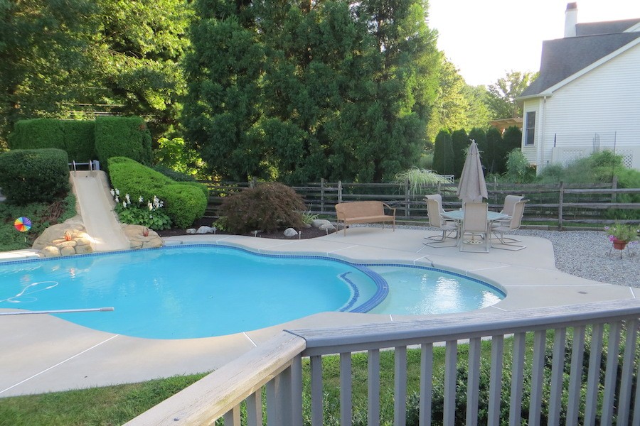 house for sale newtown square accessible neotraditional view of pool from deck