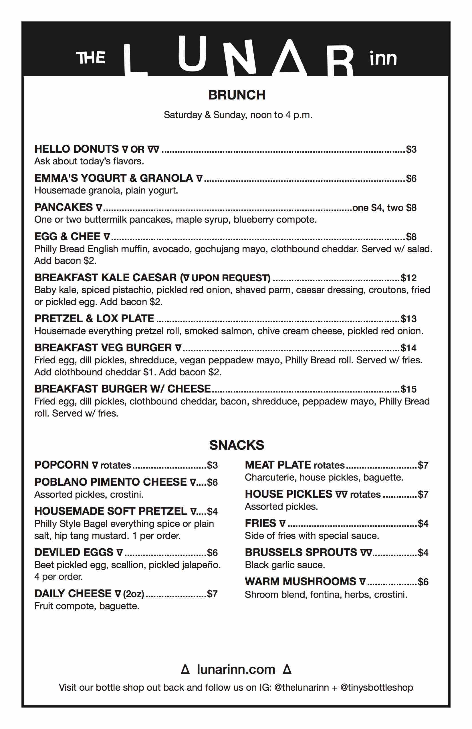 lunar inn brunch menu philadelphia