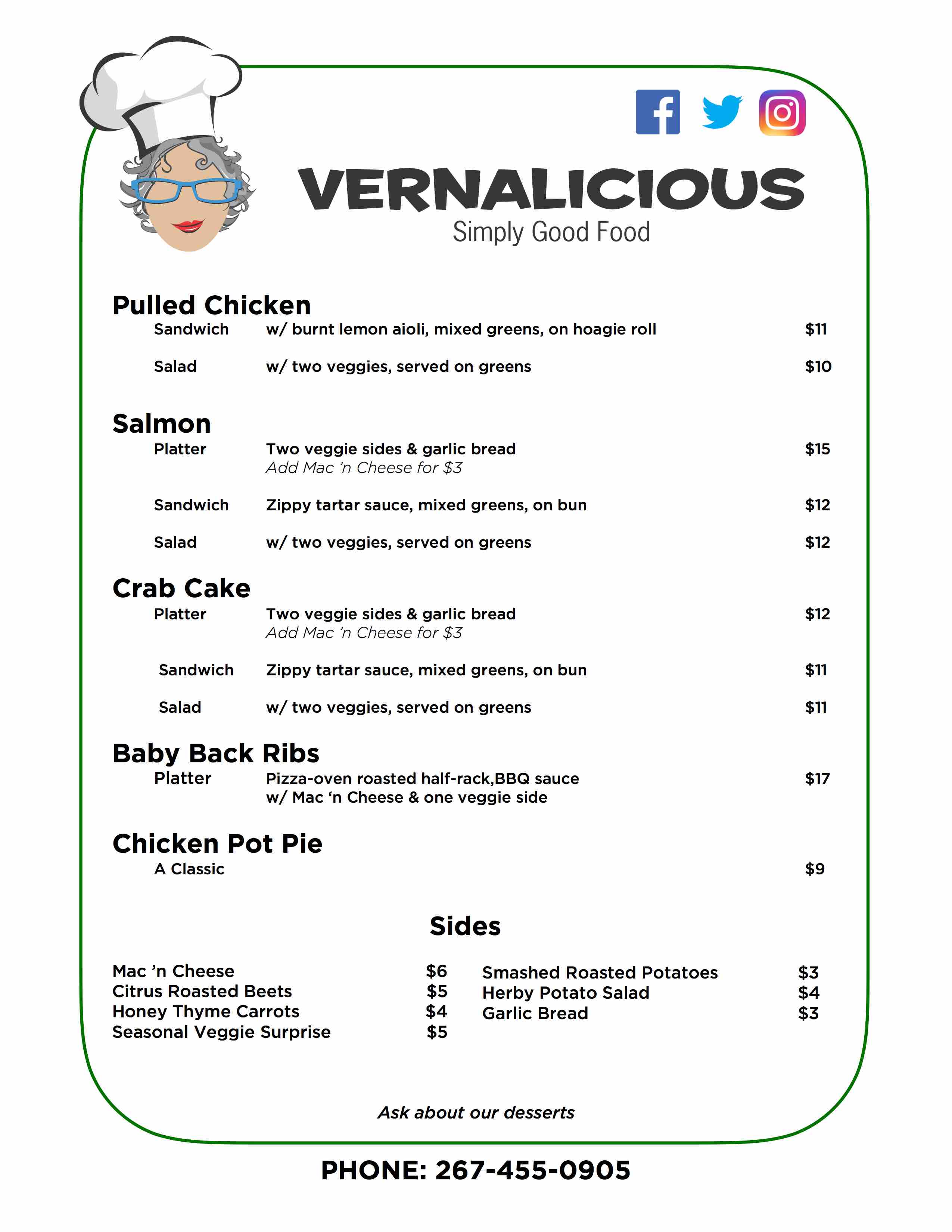 vernalicious pennsport philadelphia restaurant menu