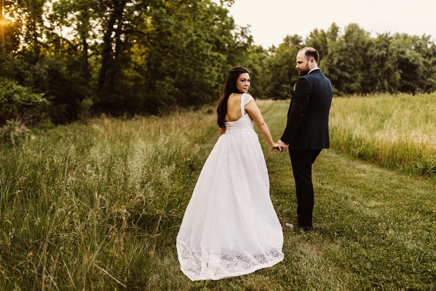 golden hour wedding photo