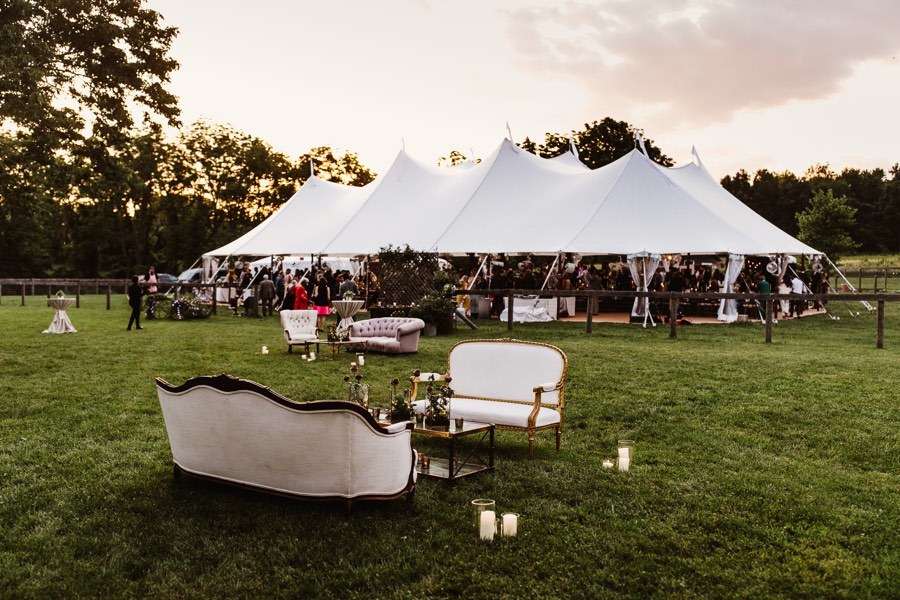 at-home tented wedding