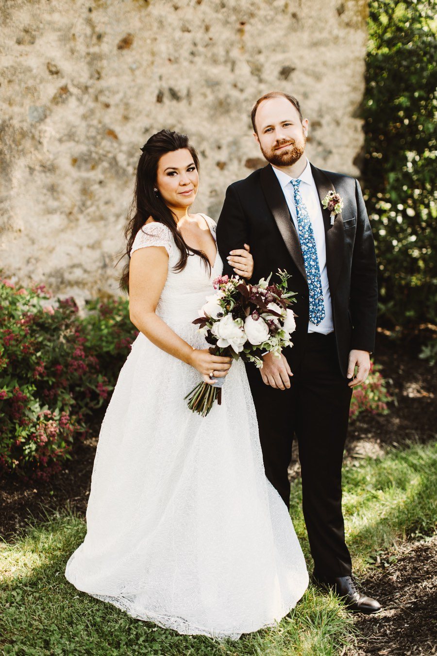 rustic bride and groom