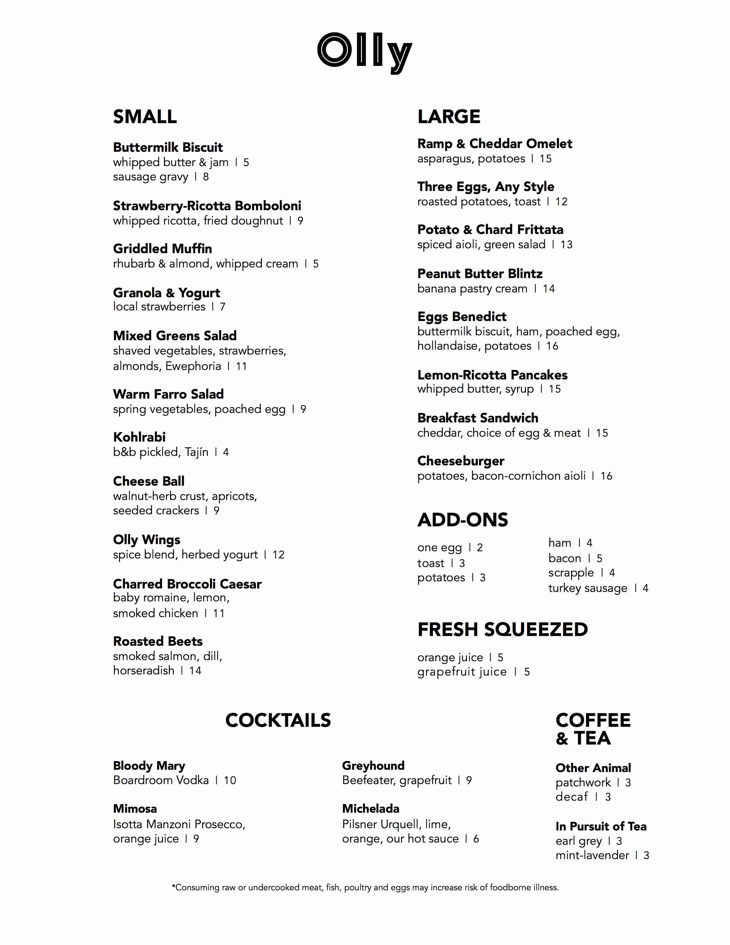 olly brunch menu