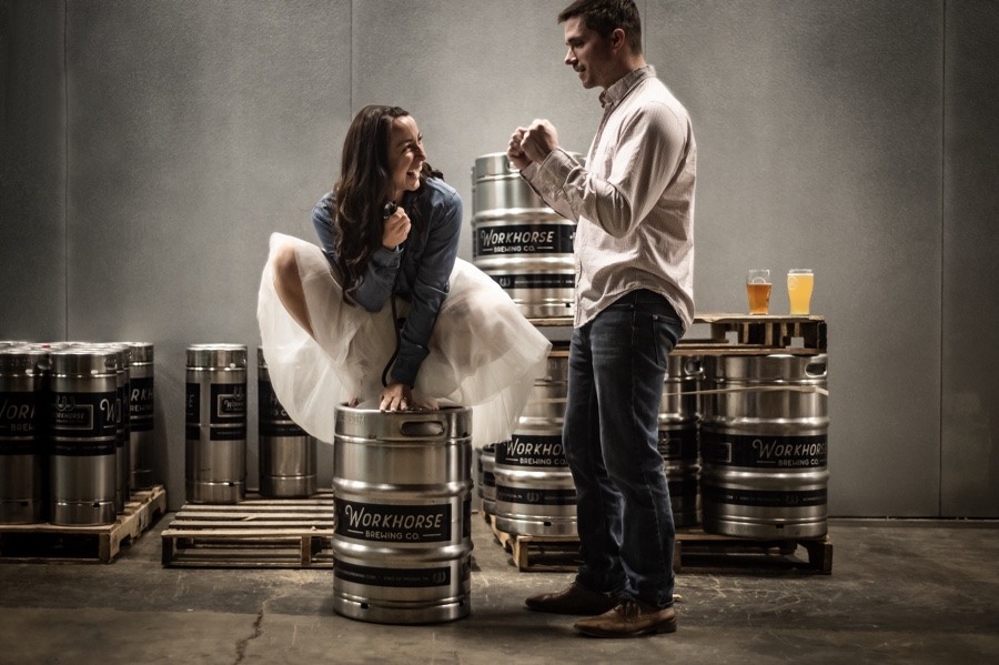 workhorse brewing engagement photos