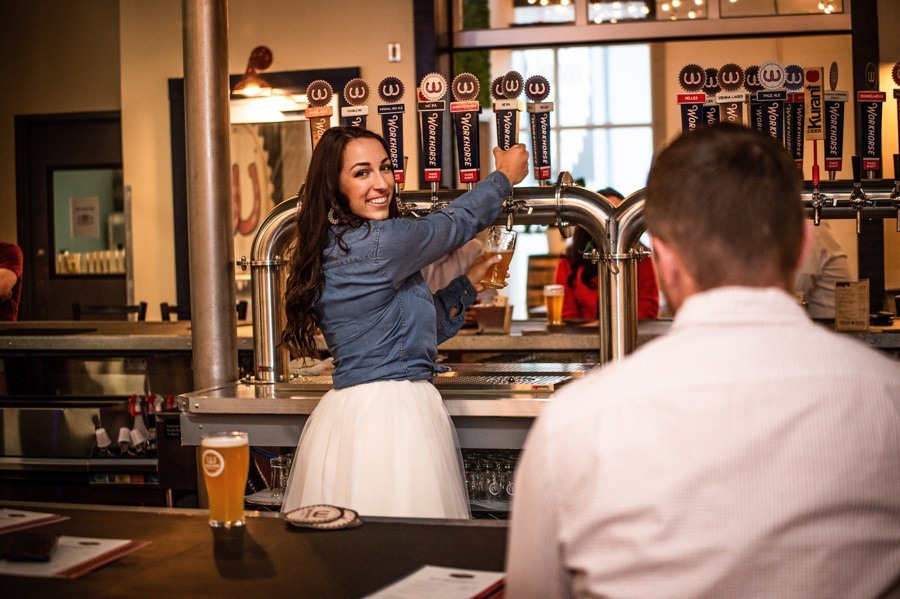 workhorse brewing engagement photos