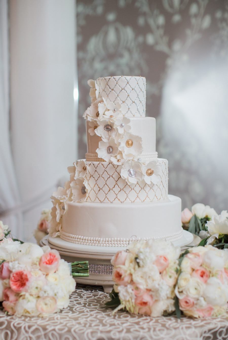 white wedding cake