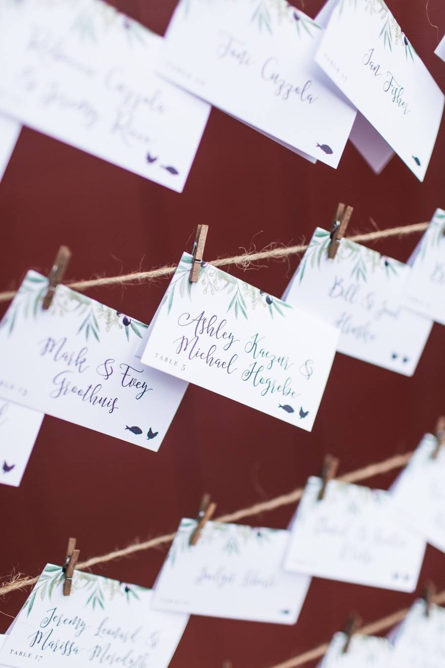 Wedding place cards