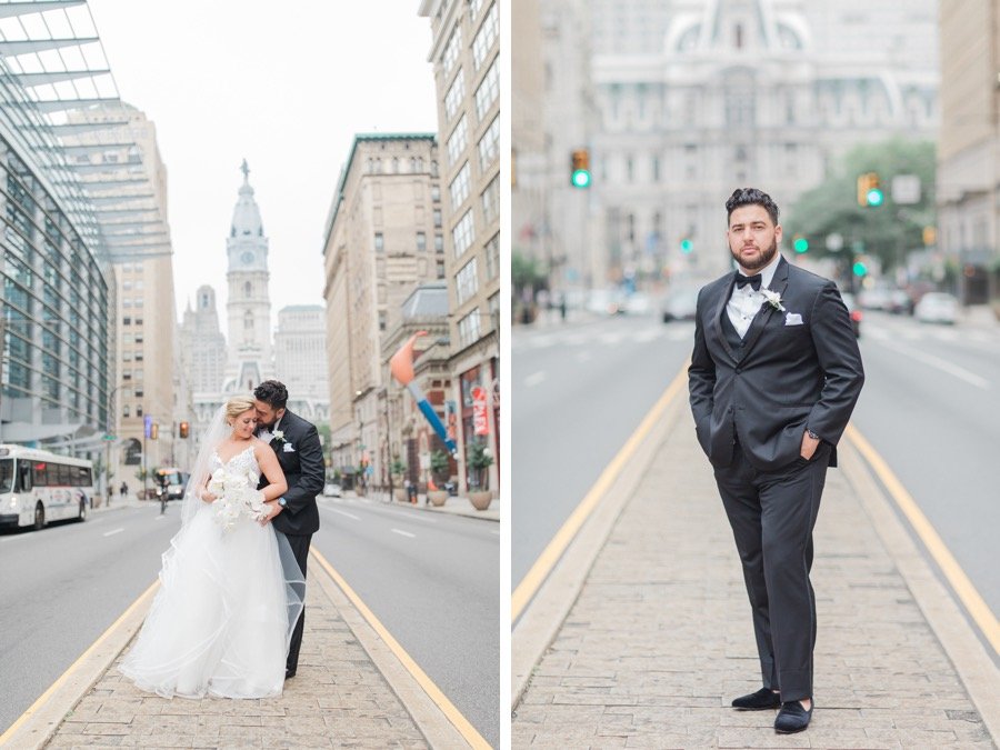 city hall philadelphia wedding portraits