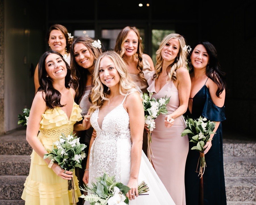 modern mixmatched bridesmaid dresses