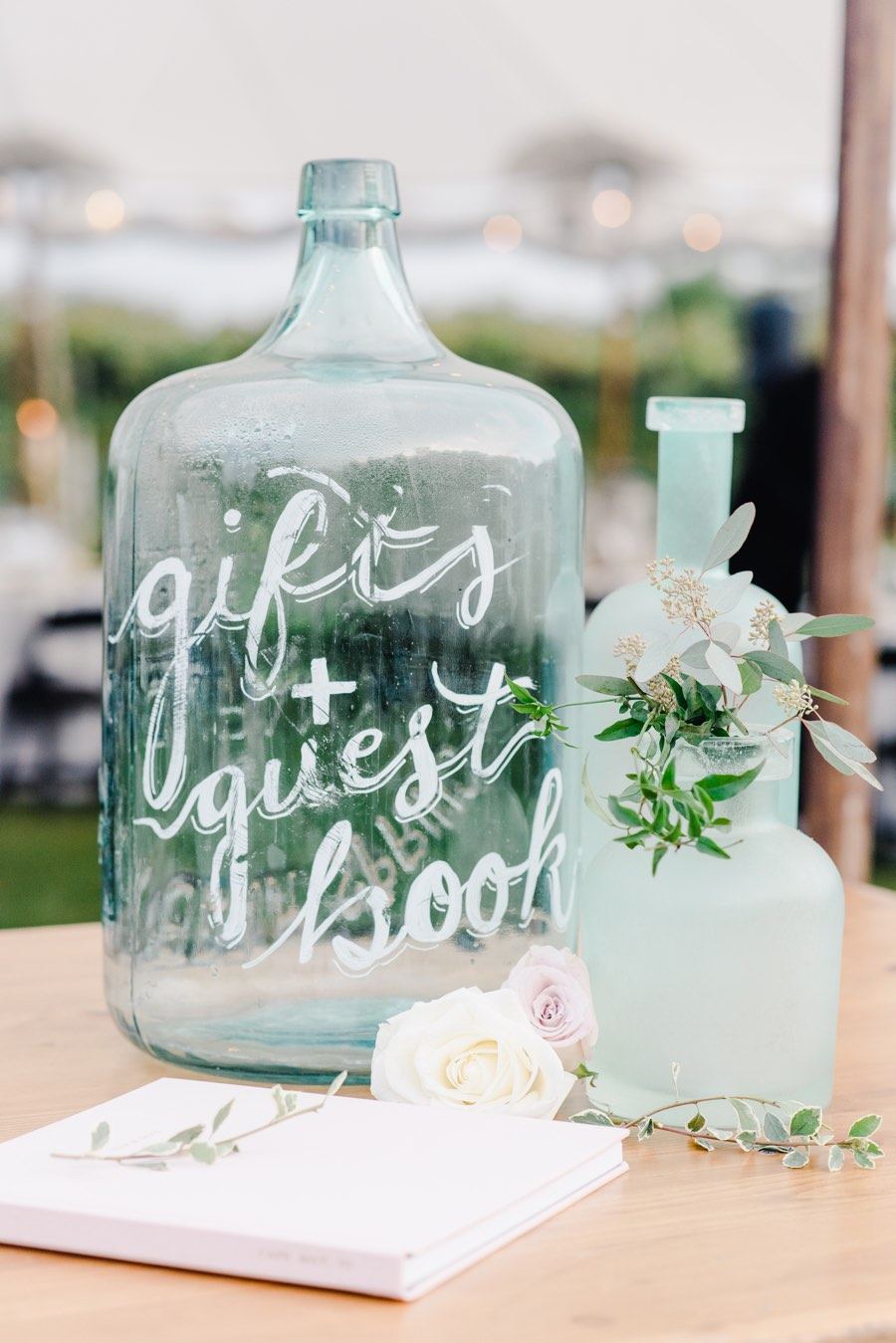 Romantic guest book table