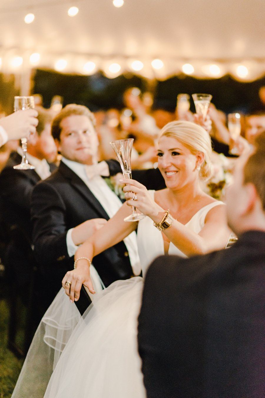 Bride and groom toast