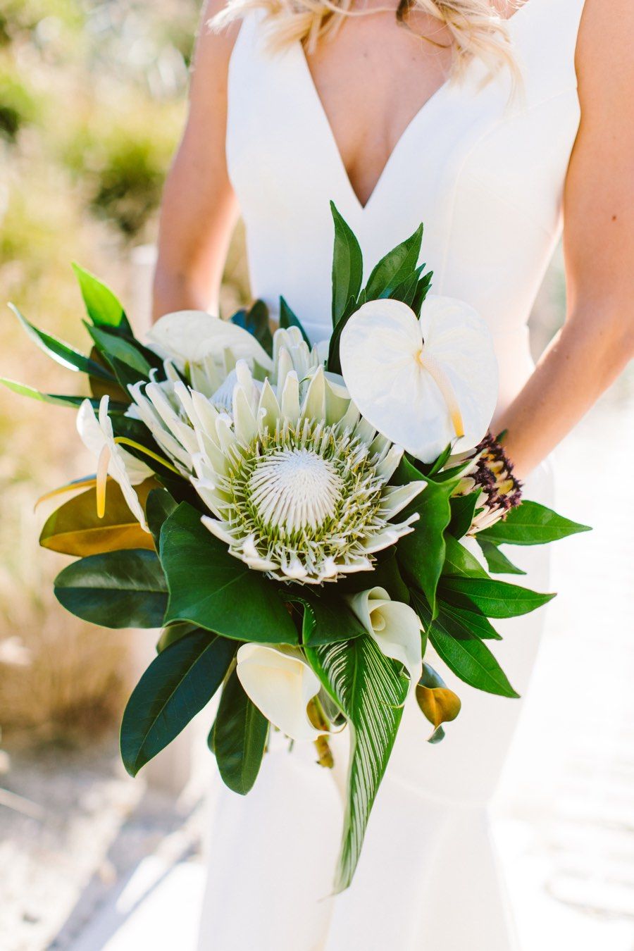 White and green wedding bouquet