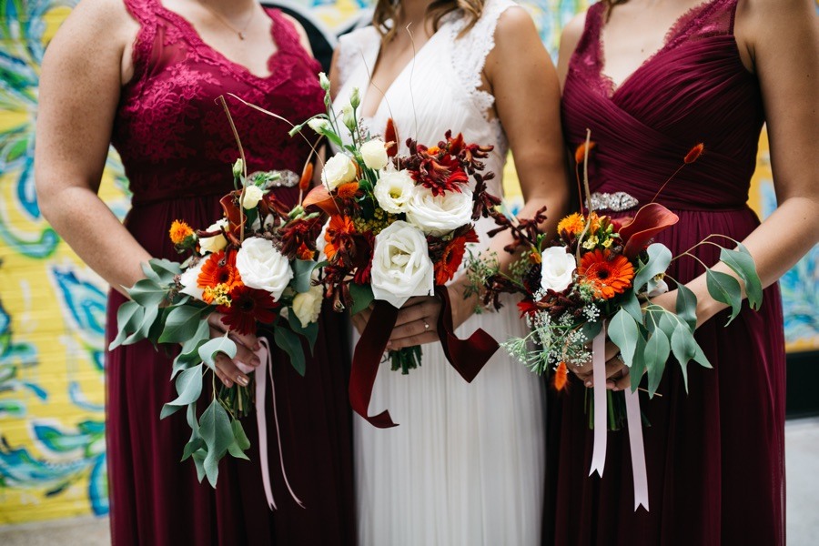 Bridesmaids' bouquets