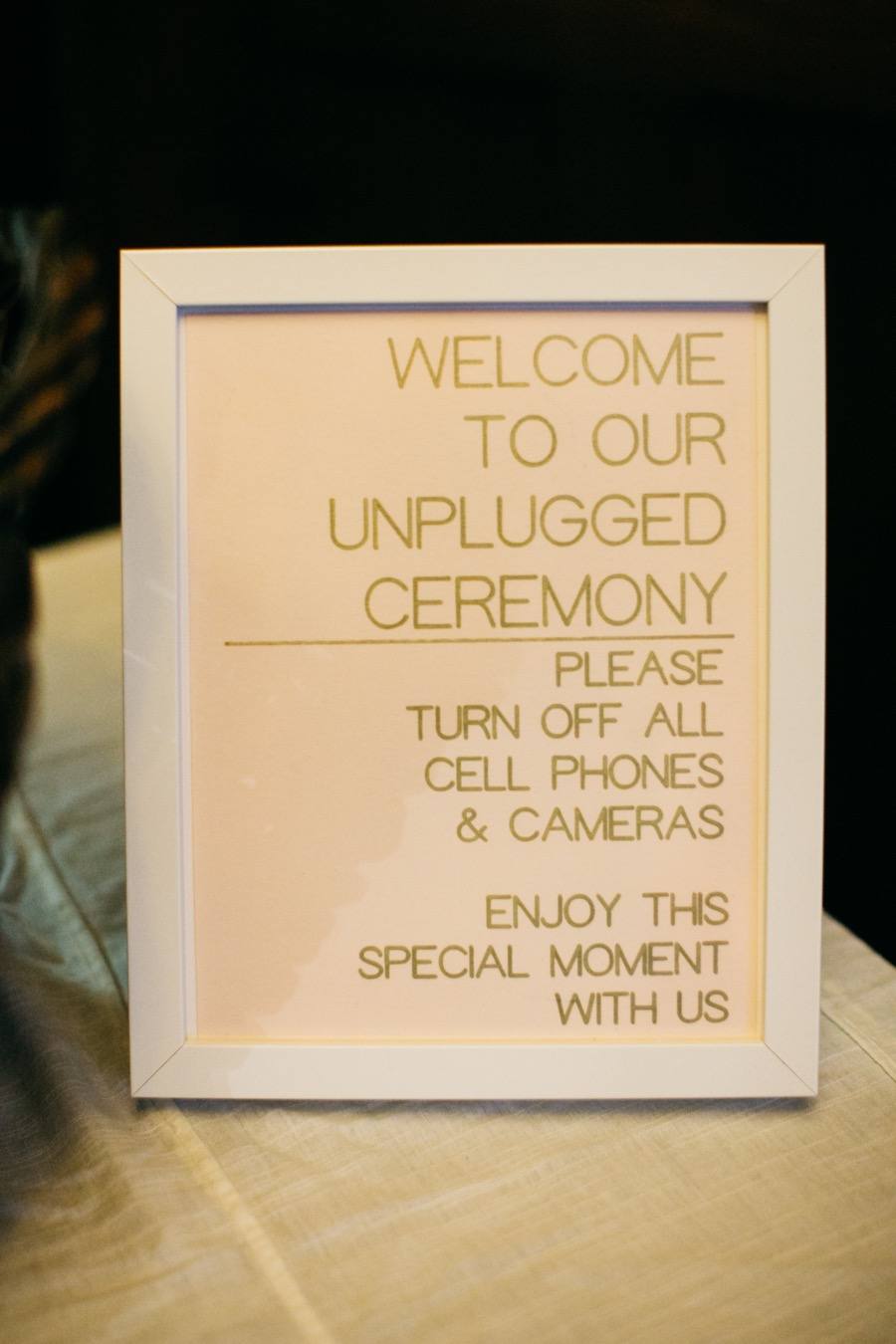 Wedding ceremony sign