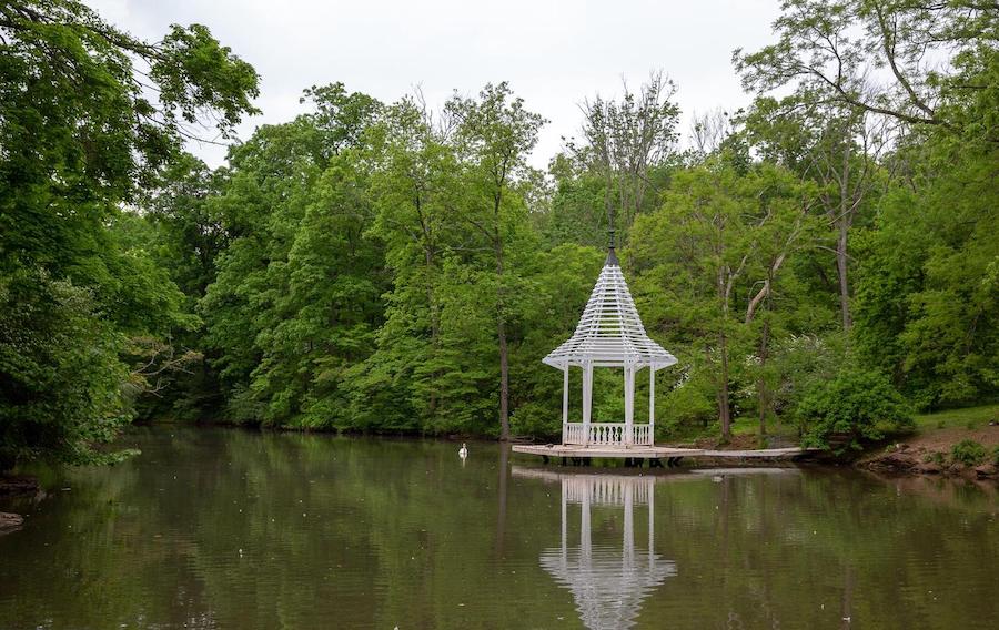 house for sale wrightstown hortulus farm pond and floating gazebo