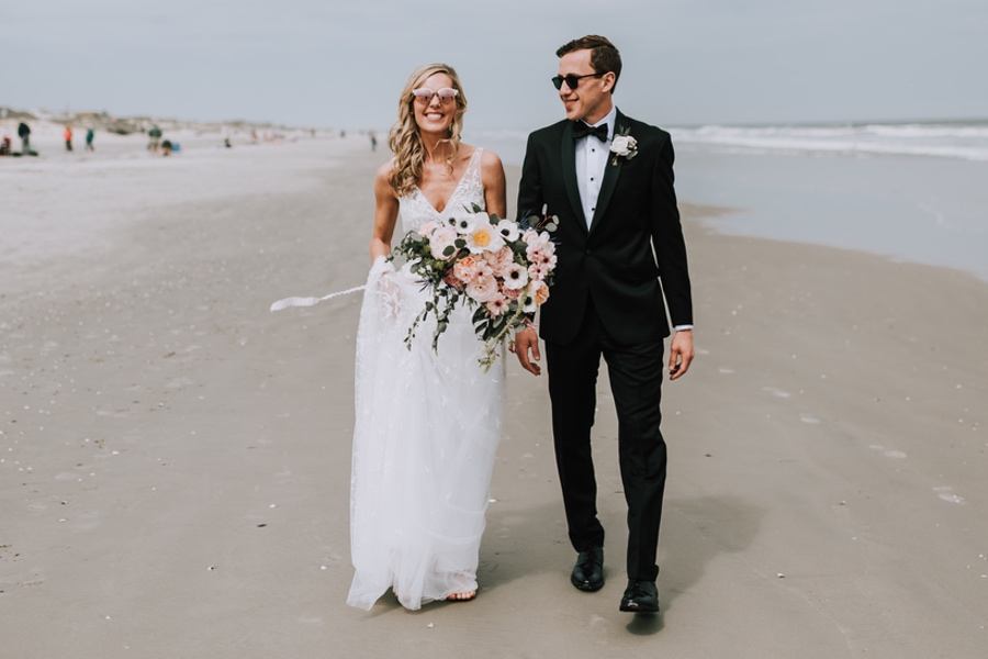 new jersey shore beach wedding portrait