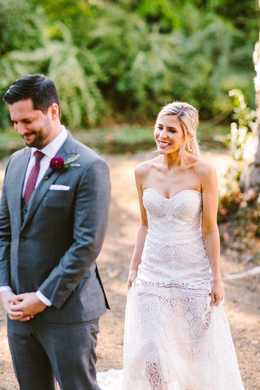 Bride and groom first look