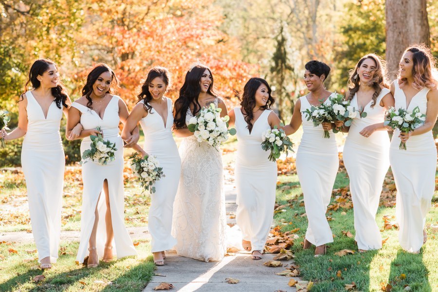 Bride and bridesmaids