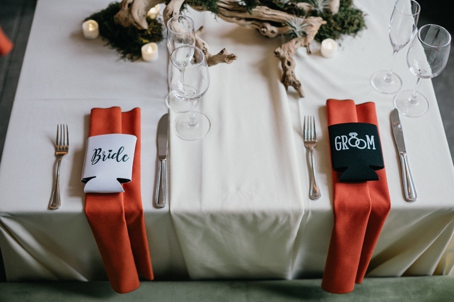 Bride and groom koozies