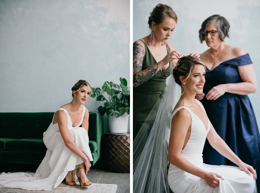 Bride getting ready