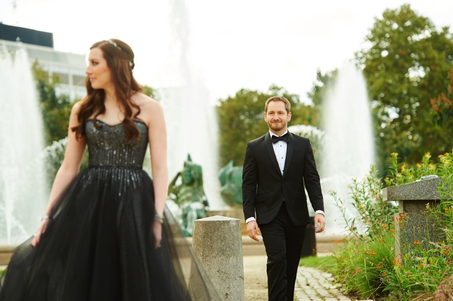 Bride and groom first look in Philadelphia