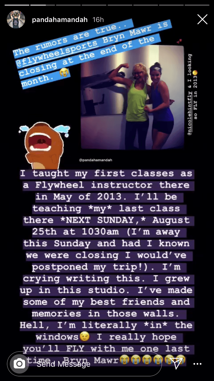 flywheel bryn mawr closing