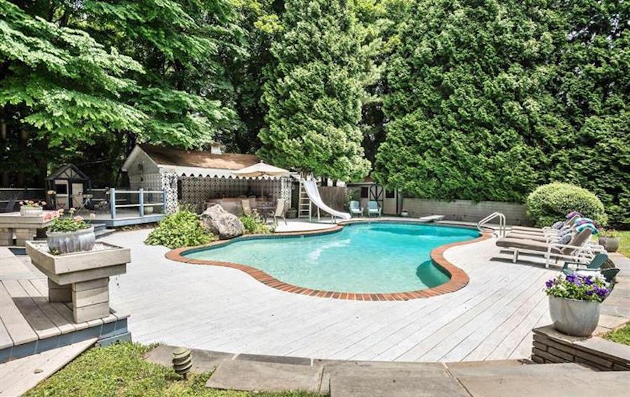 house for sale elkins park split level pool and outdoor cabana