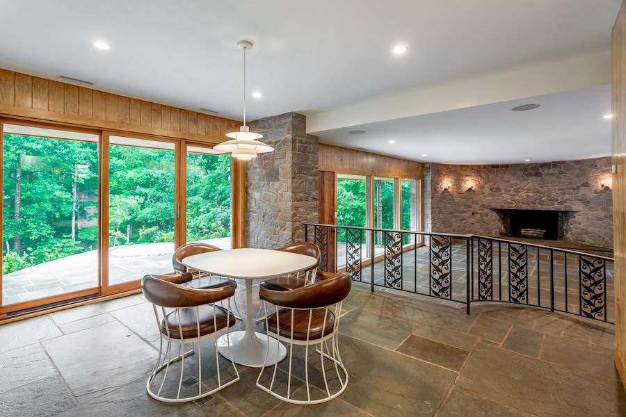 house for sale carversville midcentury modern house dining and living rooms