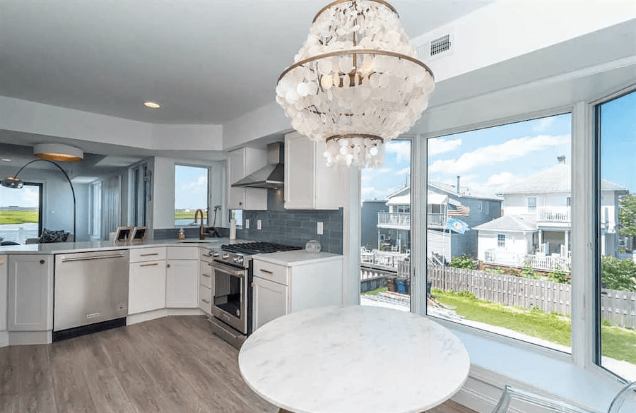 house for sale ventnor bayfront townhouse kitchen and dining area