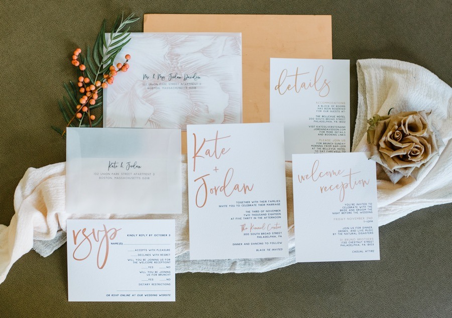 Fall wedding invitations