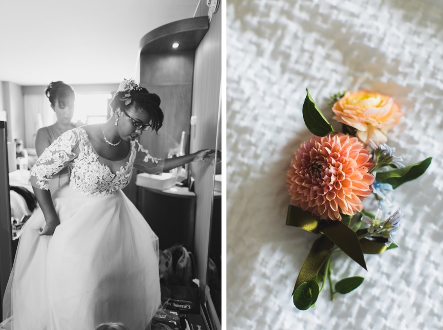 Bride getting ready