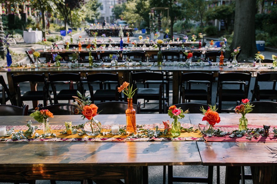 Philadelphia block party wedding reception