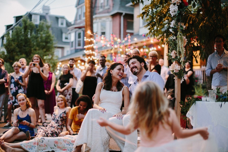 Philadelphia block party wedding reception