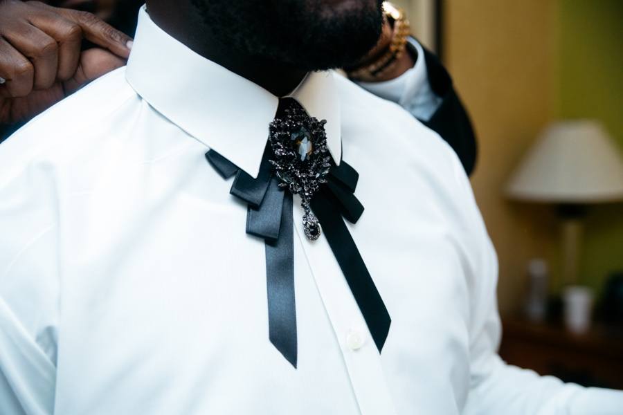 Groom getting ready