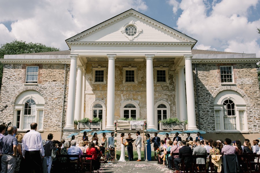 The Woodlands Mansion wedding ceremony