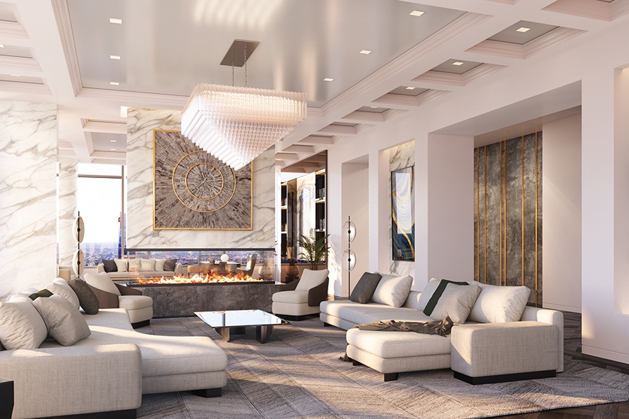 The Laurel Penthouse living room