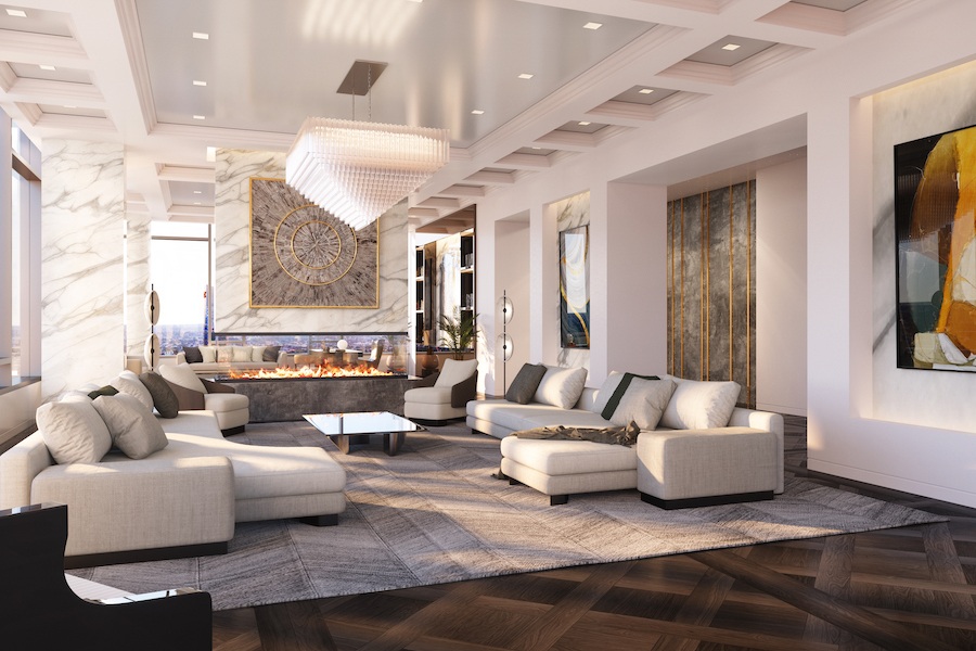 the laurel penthouse living room