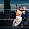 spirit of philadelphia wedding at sunset