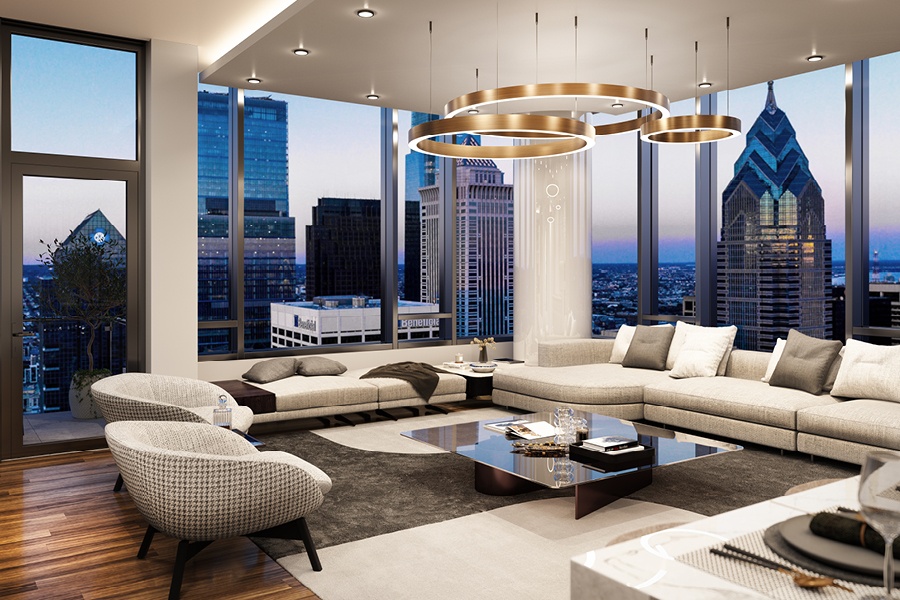 The Laurel Penthouse Living Room