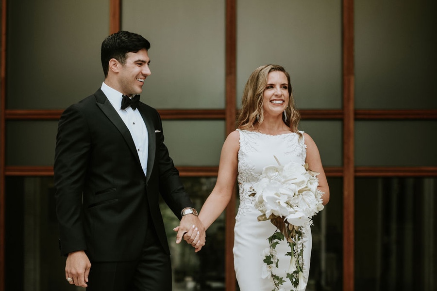 Bride and groom first look