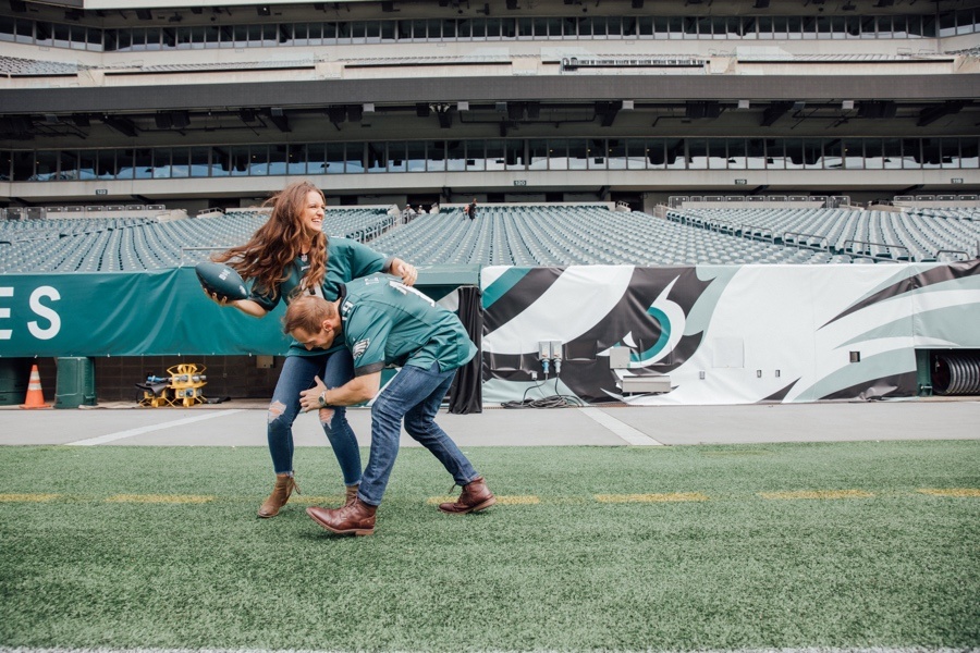 These Eagles Fans Took Their Engagement Photos at the Linc