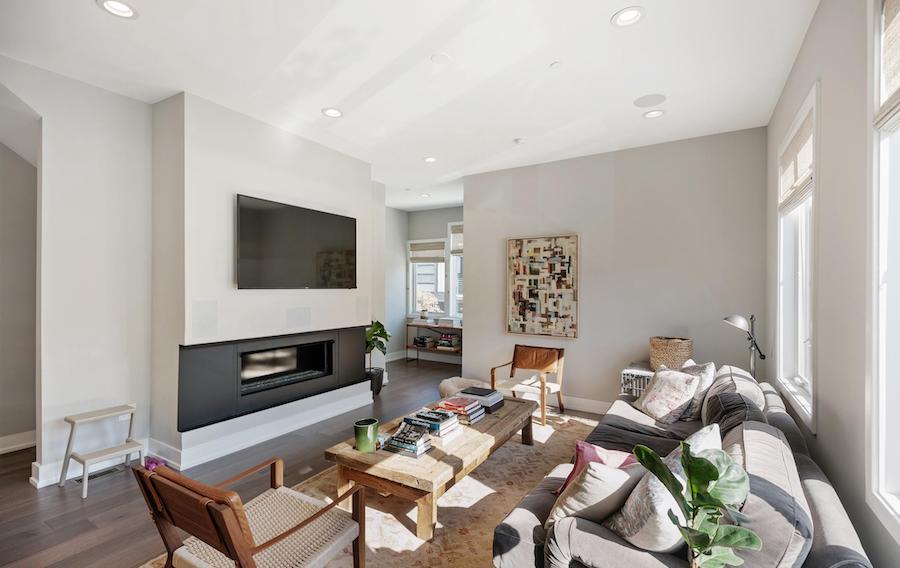 house for sale northern liberties modern townhouse living room