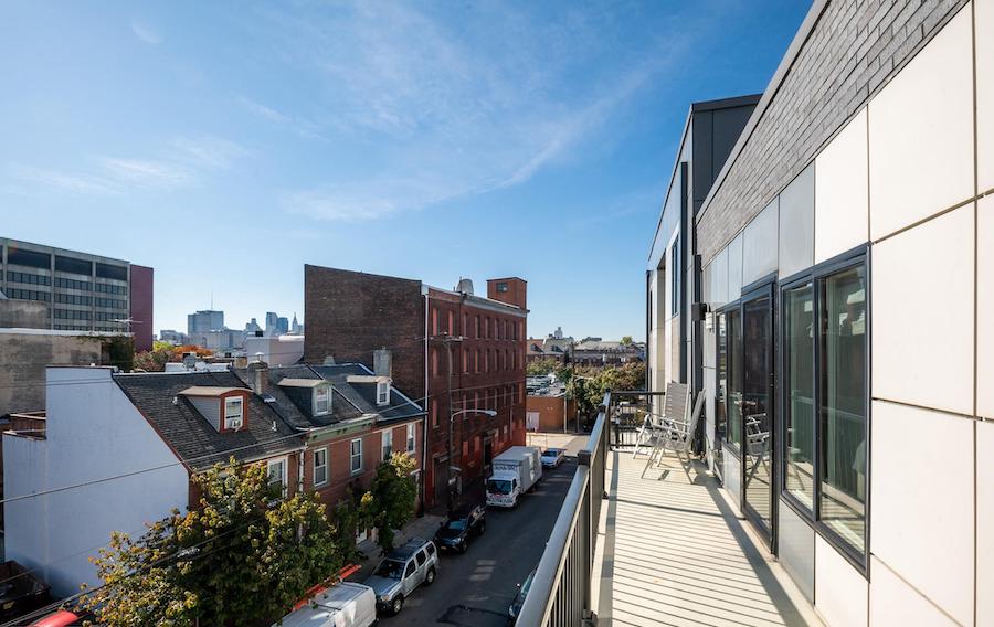 northern liberties modern townhouse balcony view