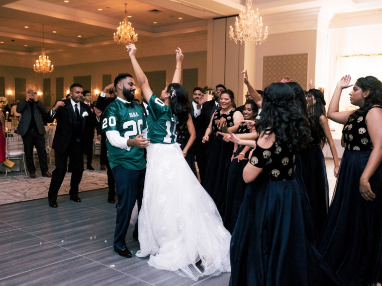 This Couple Wore "Just Married" Eagles Jerseys at Their Wedding