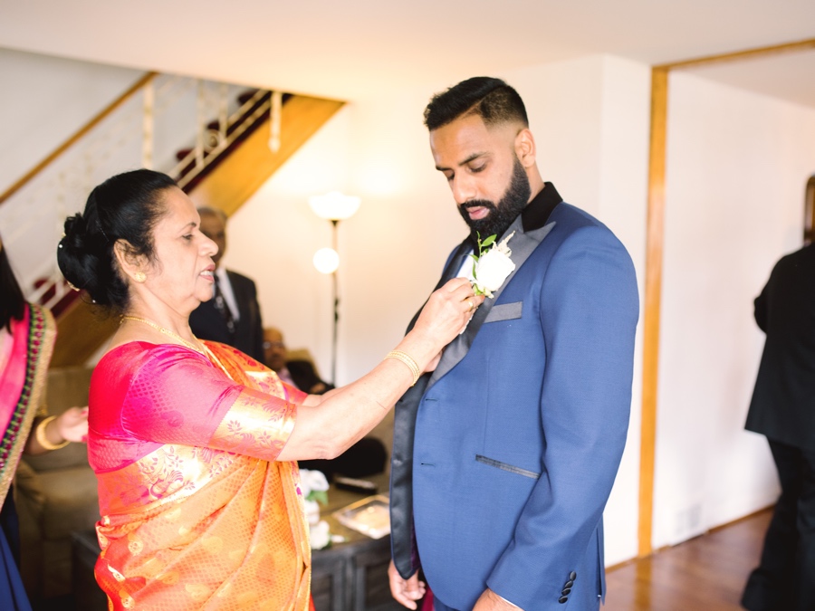 Groom getting ready