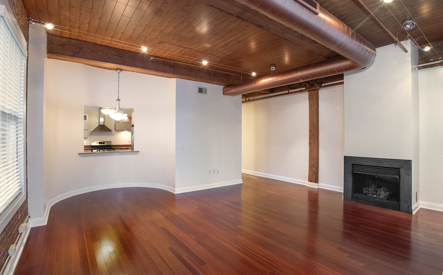 condo for rent rittenhouse square loft living and dining room