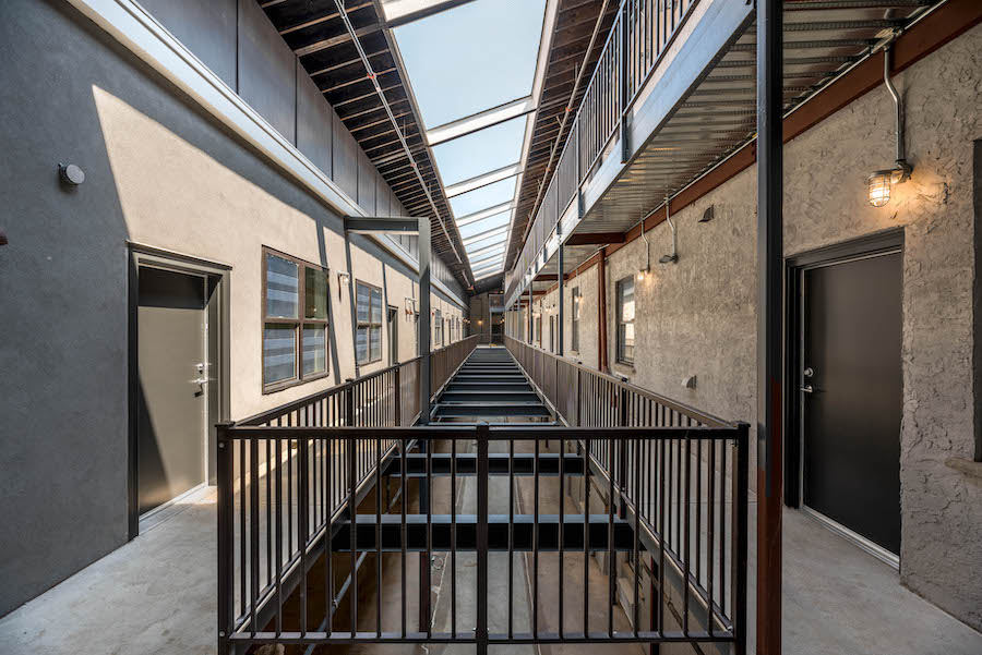 brush factory lofts building 2-3 courtyard hallway